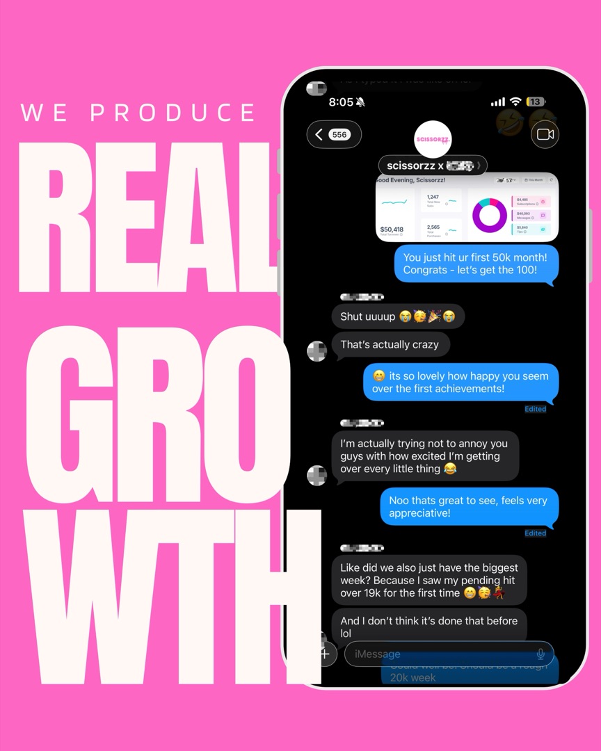 We produce real growth - creator hitting her first $50k month
